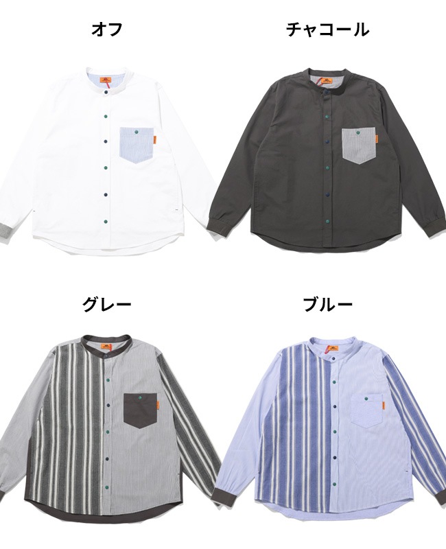 クリフメイヤー[公式] バンドカラー袖リブハッピーシャツ MENS 2537000