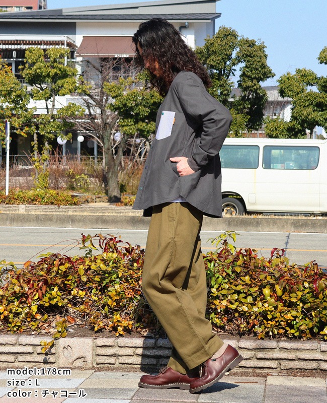 クリフメイヤー[公式] バンドカラー袖リブハッピーシャツ MENS 2537000