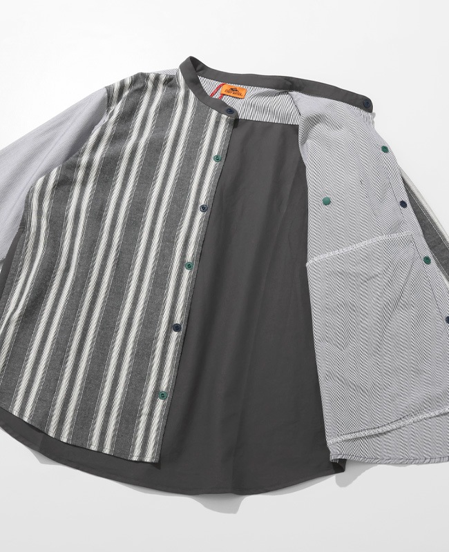 クリフメイヤー[公式] バンドカラー袖リブハッピーシャツ MENS 2537000