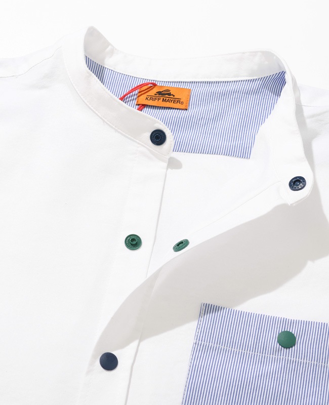 クリフメイヤー[公式] バンドカラー袖リブハッピーシャツ MENS 2537000