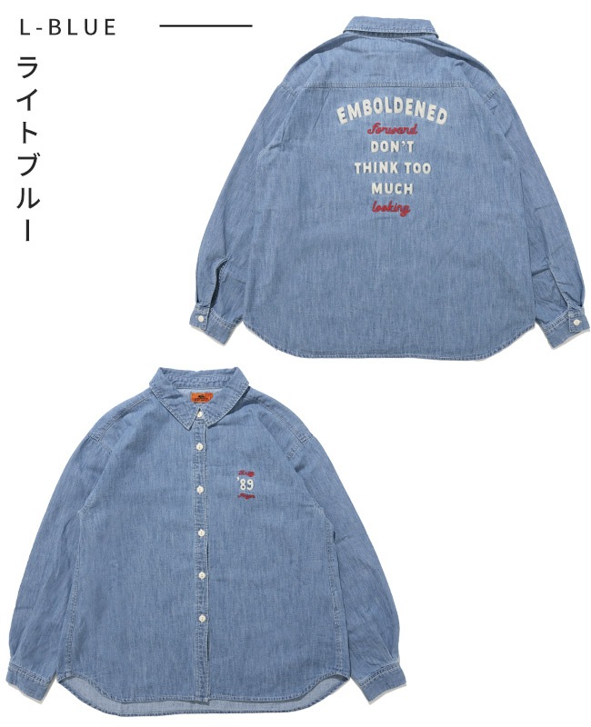 クリフメイヤー[公式] デニム刺繍シャツ LADYS W2514005