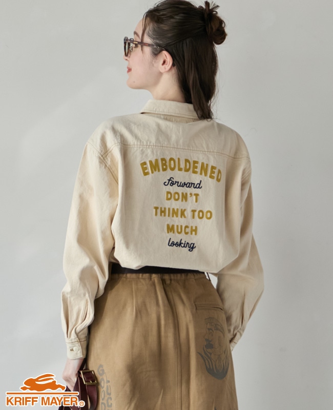 クリフメイヤー[公式] デニム刺繍シャツ LADYS W2514005