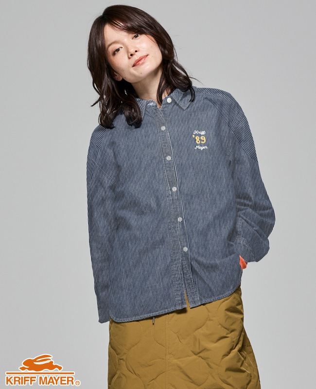 クリフメイヤー[公式] デニム刺繍シャツ LADYS W2514005