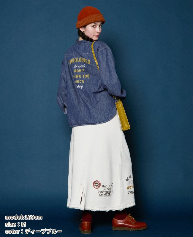 クリフメイヤー[公式] デニム刺繍シャツ LADYS W2514005