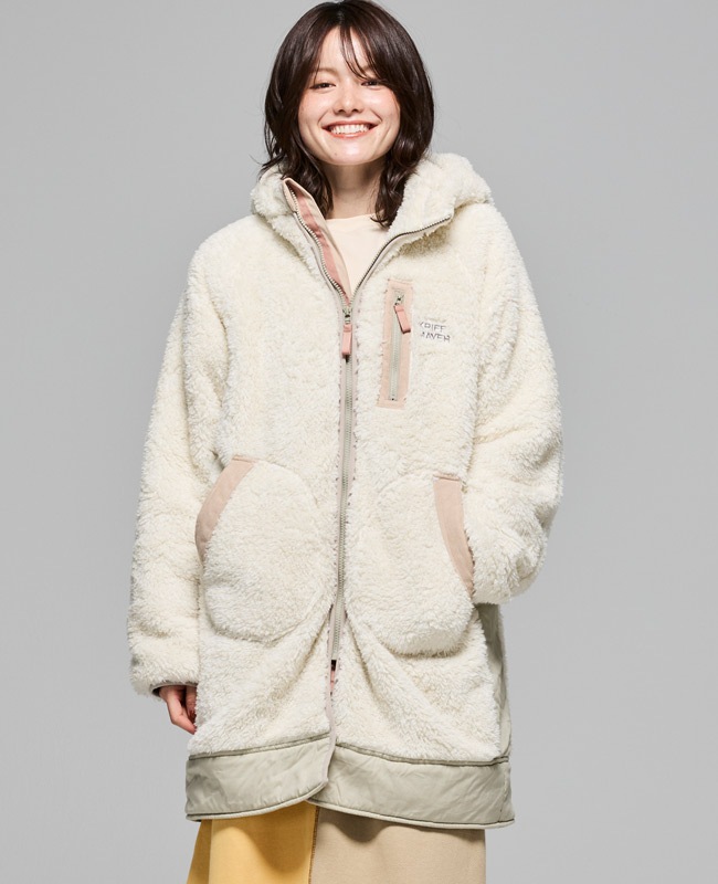クリフメイヤー[公式] シャギーボアロングフードJK LADYS W2514409