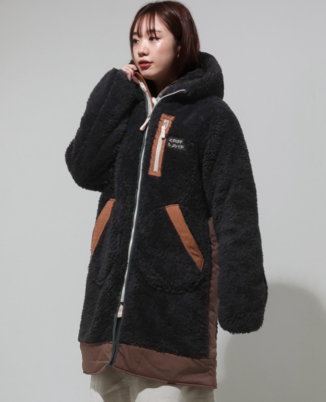 クリフメイヤー[公式] シャギーボアロングフードJK LADYS W2514409