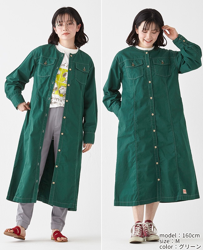 クリフメイヤー[公式] ノーカラーシャツワンピ LADYS W2434010