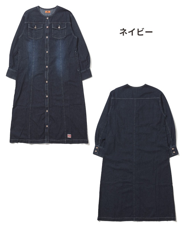 クリフメイヤー[公式] ノーカラーシャツワンピ LADYS W2434010