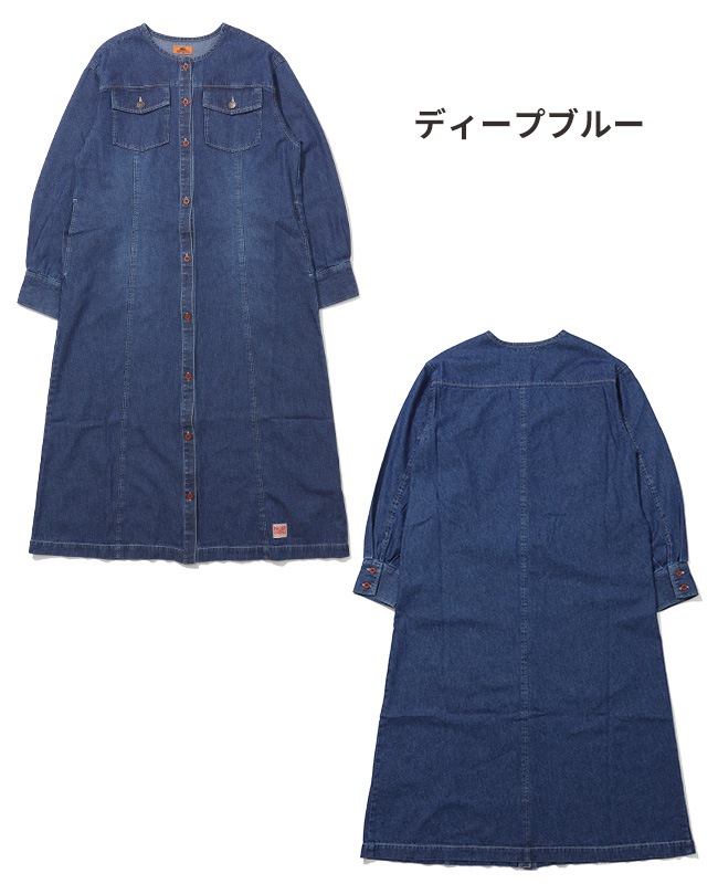 クリフメイヤー[公式] ノーカラーシャツワンピ LADYS W2434010