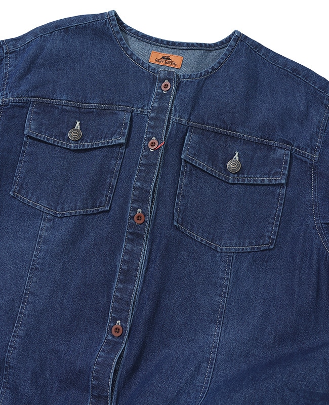 クリフメイヤー[公式] ノーカラーシャツワンピ LADYS W2434010