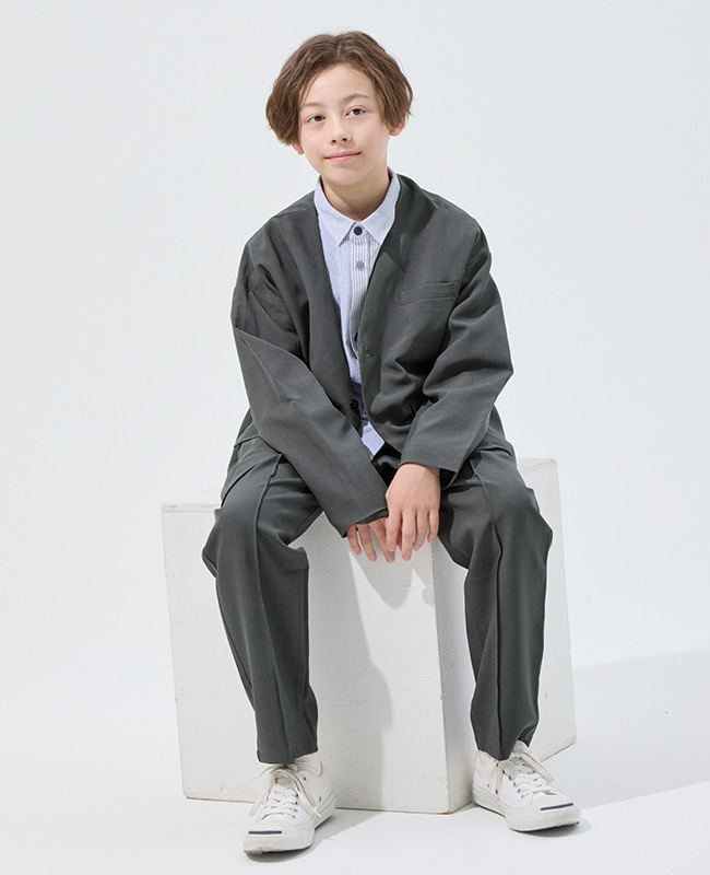 PHIGVEL MAKERS & CO グレー ノーカラージャケット PHIGVEL MAKERS & CO グレー ノーカラージャケットの通販はau PAY