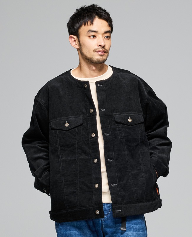 Issey Miyake MEN コーデュロイ ノーカラージャケット L ISSEY MIYAKE（イッセイミヤケ） メンISSEY MIYAKE MEN ウールバンド