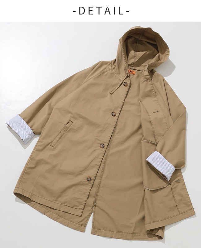 クリフメイヤー[公式] ミディアム丈フードトレンチコート LADYS W2534006