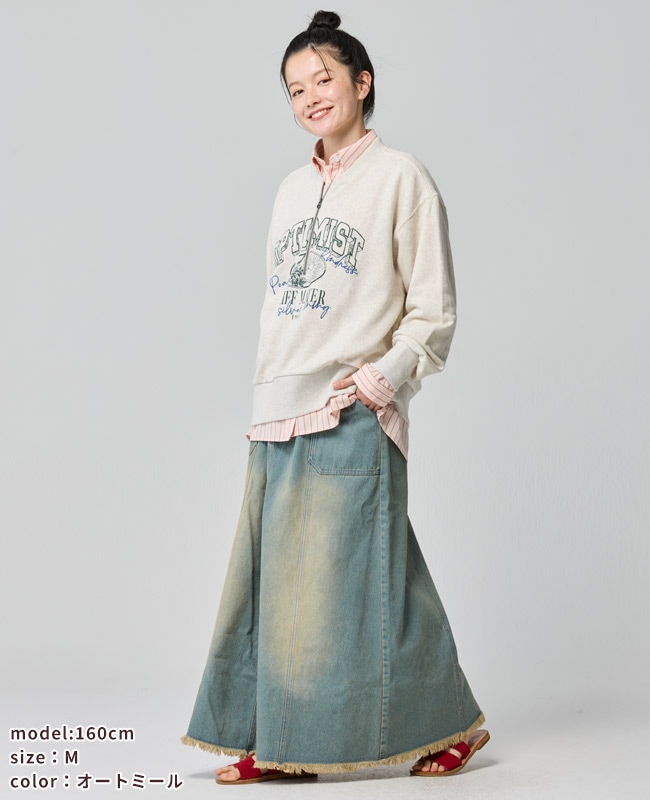 クリフメイヤー[公式] のび~る裏毛ハーフZIPスウェット LADYS W2537813