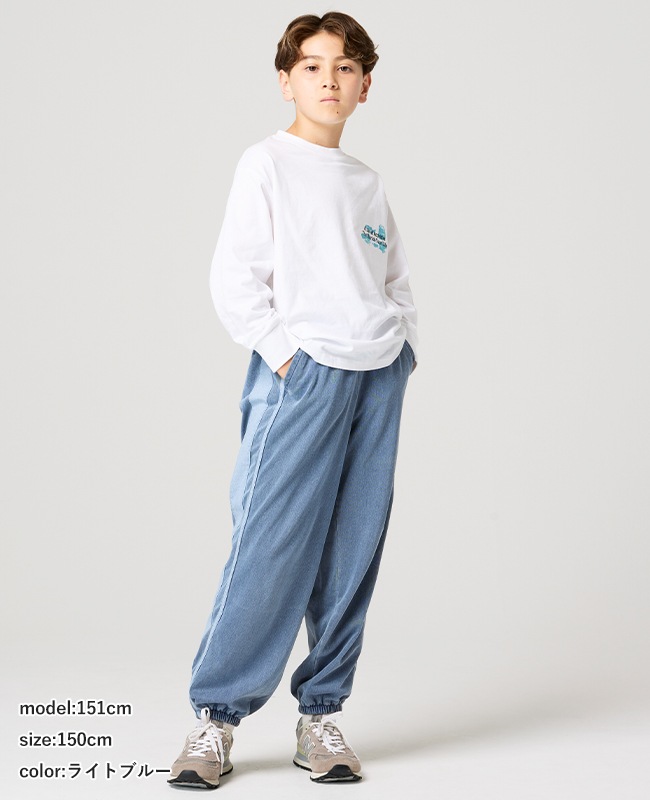クリフメイヤー[公式] 裏起毛カットデニムラインパンツ KIDS J2617106
