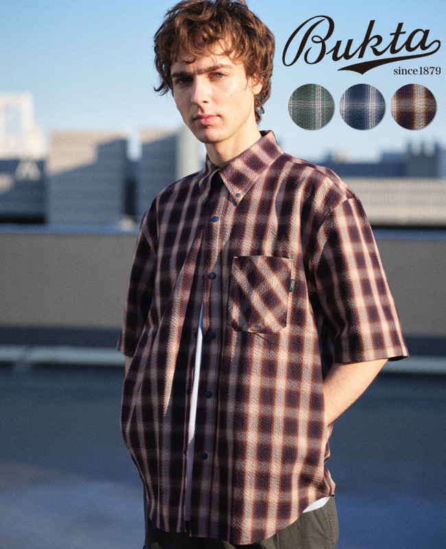 Bukta スナップボタン5分袖シャツ MENS BU2545134