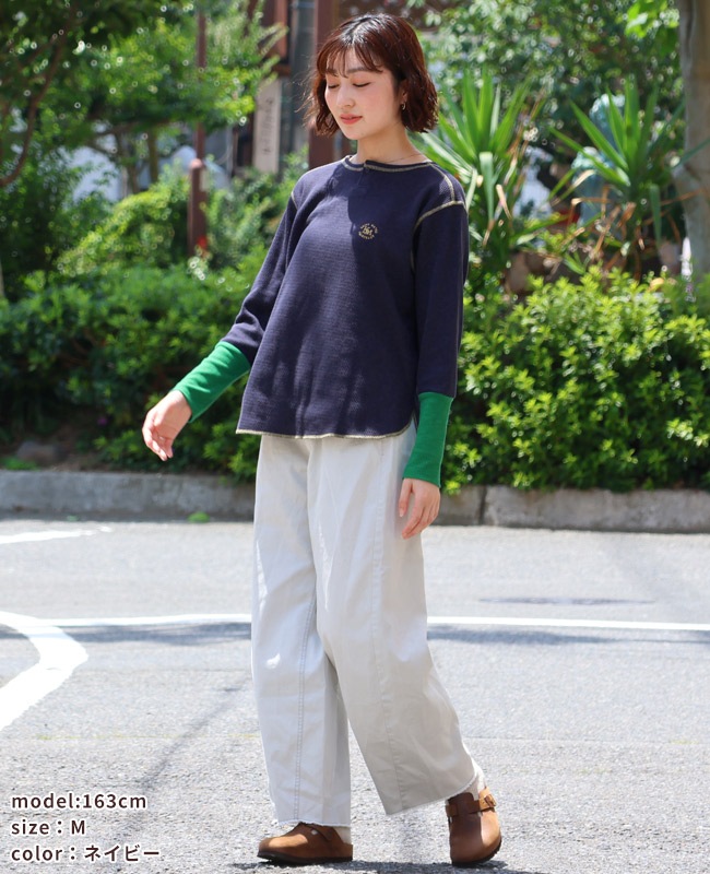 クリフメイヤー[公式] ハニカムワッフル袖切替ロンT LADYS W2537818