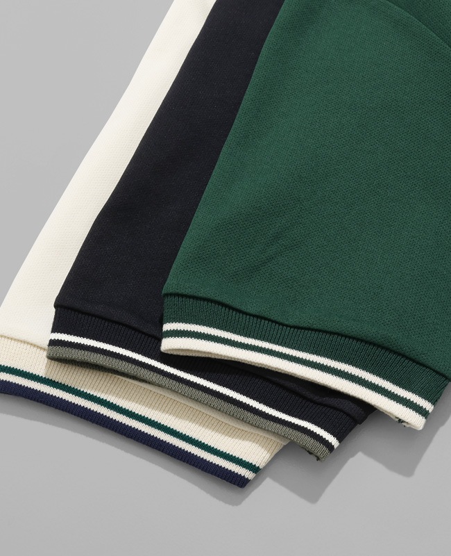 Bukta 速乾ラインリブ5分袖ポロシャツ MENS BU2545135