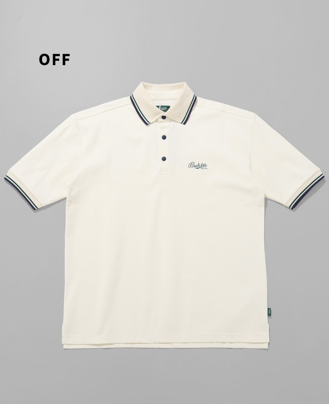 Bukta 速乾ラインリブ5分袖ポロシャツ MENS BU2545135