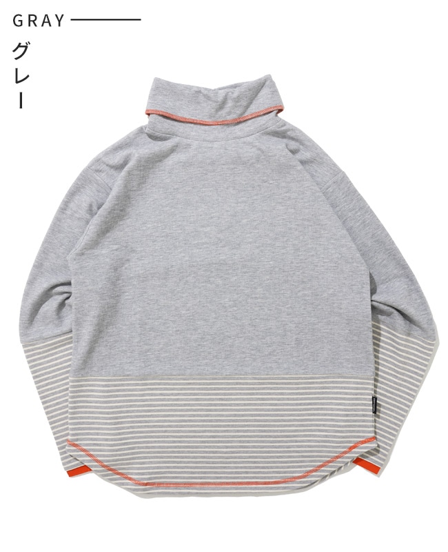クリフメイヤー[公式] ボーダー切替ハイネックロンT LADYS W2617201