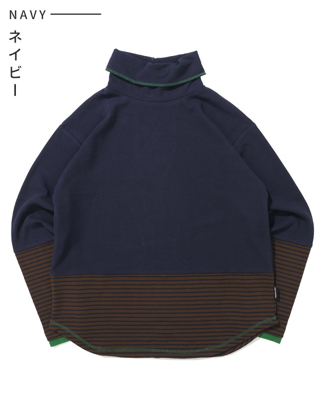 クリフメイヤー[公式] ボーダー切替ハイネックロンT LADYS W2617201