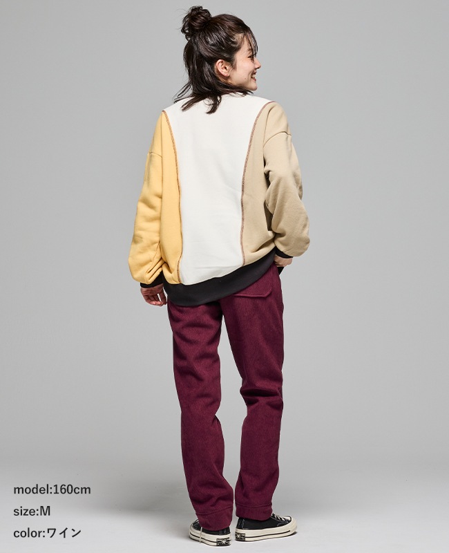 クリフメイヤー[公式] 裏フリースコーデュロイベイカーパンツ LADYS