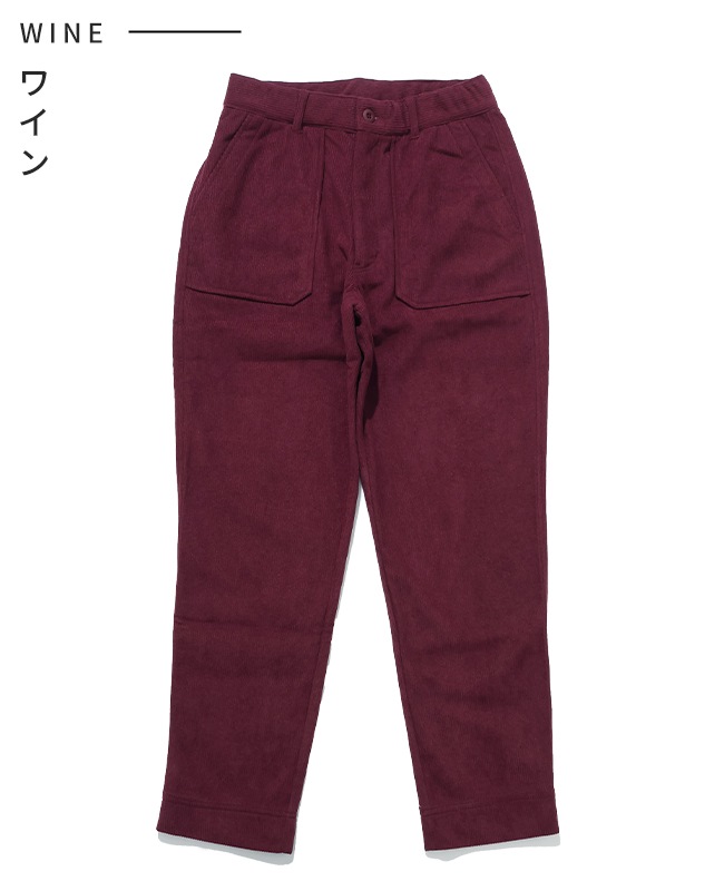 クリフメイヤー[公式] 裏フリースコーデュロイベイカーパンツ LADYS