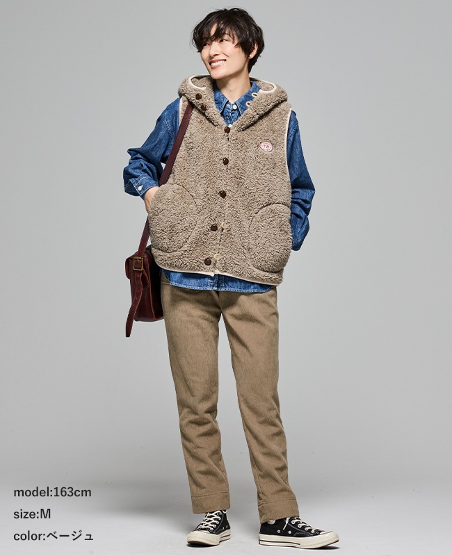 クリフメイヤー[公式] 裏フリースコーデュロイベイカーパンツ LADYS