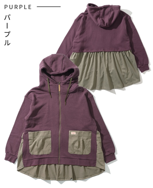 クリフメイヤー[公式] 異素材切替ざっくり裏毛ジャケット LADYS W2517826