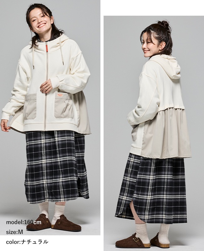 クリフメイヤー[公式] 異素材切替ざっくり裏毛ジャケット LADYS W2517826