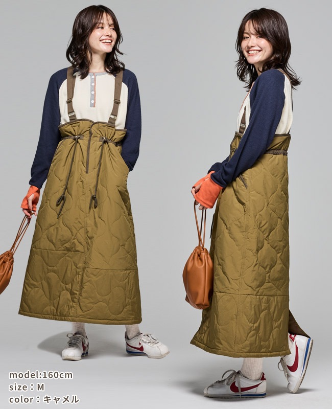 クリフメイヤー[公式] ミリタリーキルトサスペンダースカート LADYS W2515124