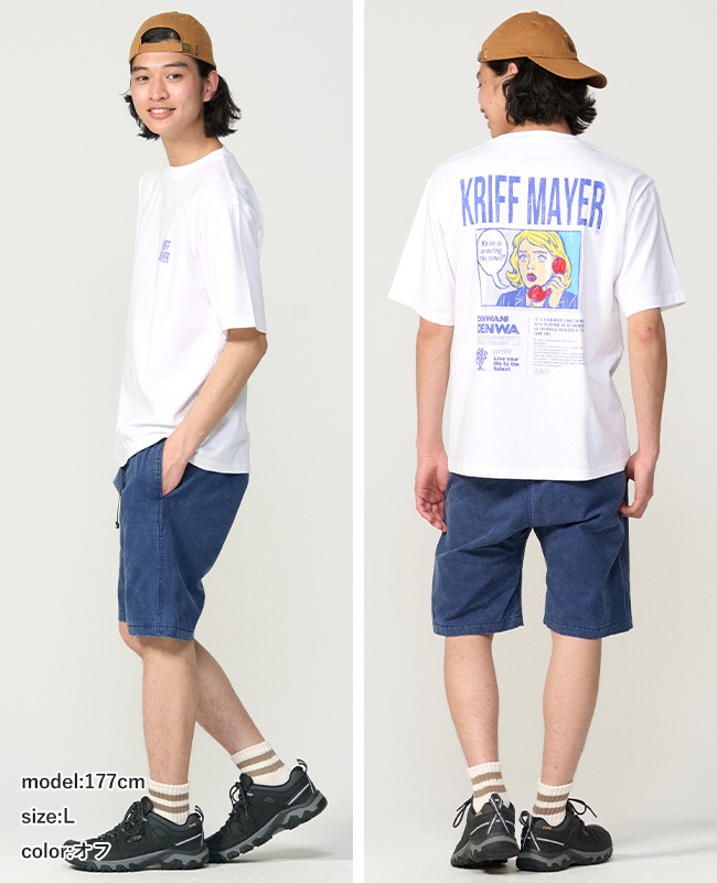 クリフメイヤー[公式] ダジャレ半袖Tシャツ(デンワニデンワ) 2556303