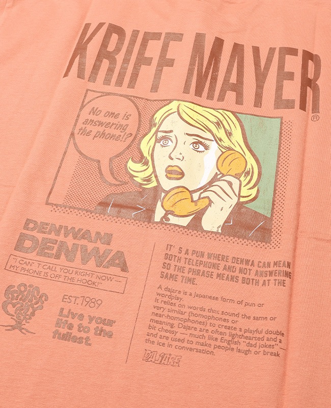 クリフメイヤー[公式] ダジャレ半袖Tシャツ(デンワニデンワ) 2556303