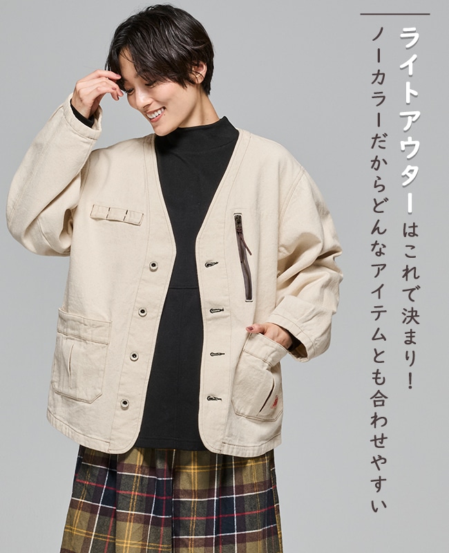 クリフメイヤー[公式] ノーカラーデニムジャケット LADYS W2514004