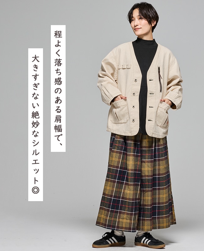 新品　クリフメイヤー　ノーカラーデニムジャケット クリフメイヤー[公式] ノーカラーデニムジャケット LADYS W2514004