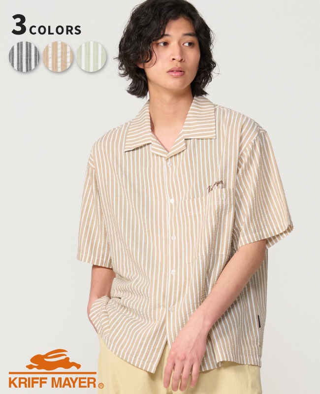 クリフメイヤー[公式] シアサッカー半袖開襟シャツ MENS 2557801