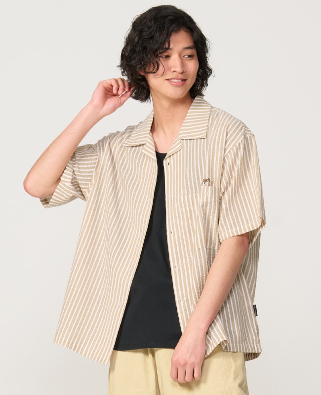 クリフメイヤー[公式] シアサッカー半袖開襟シャツ MENS 2557801