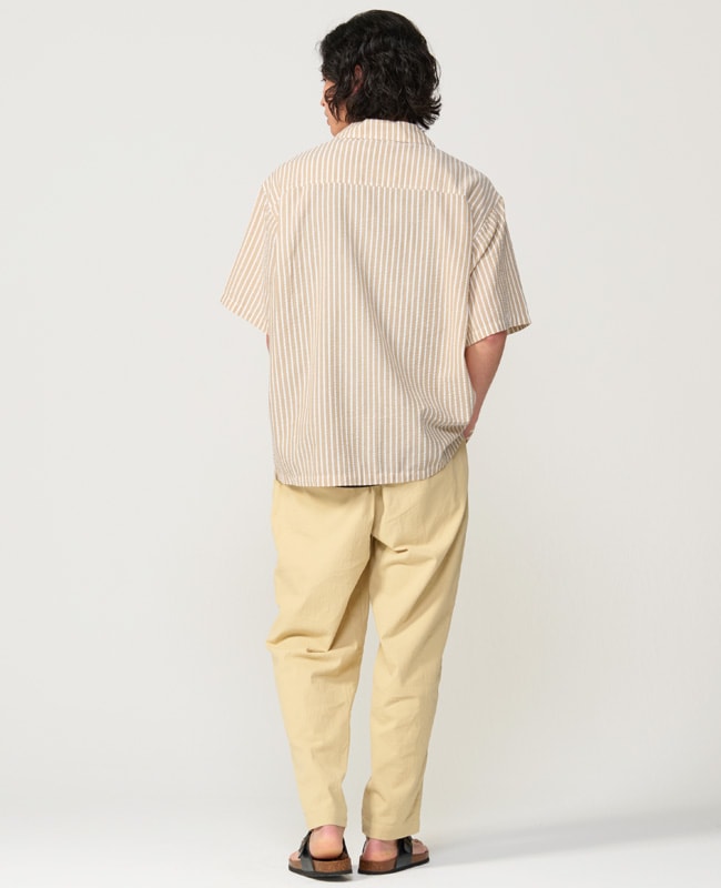 冴羽獠THREE FACE アイボリー開襟シャツ クリフメイヤー[公式] シアサッカー半袖開襟シャツ MENS 2557801