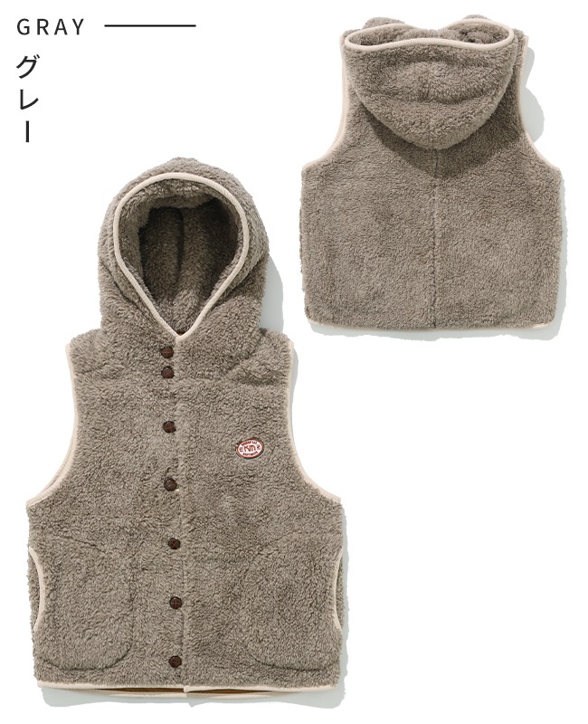 クリフメイヤー[公式] シャギーボアボタンフードベスト LADYS W2514408