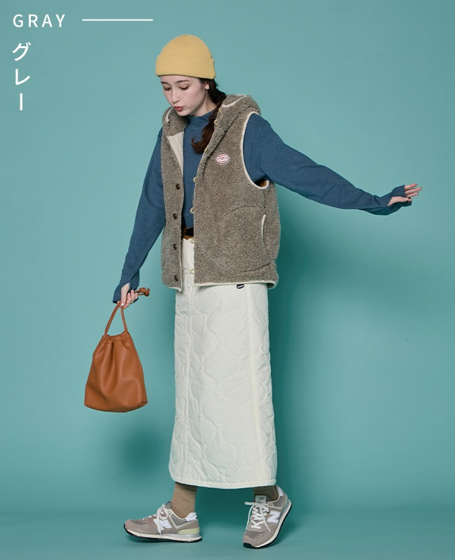 クリフメイヤー[公式] シャギーボアボタンフードベスト LADYS W2514408