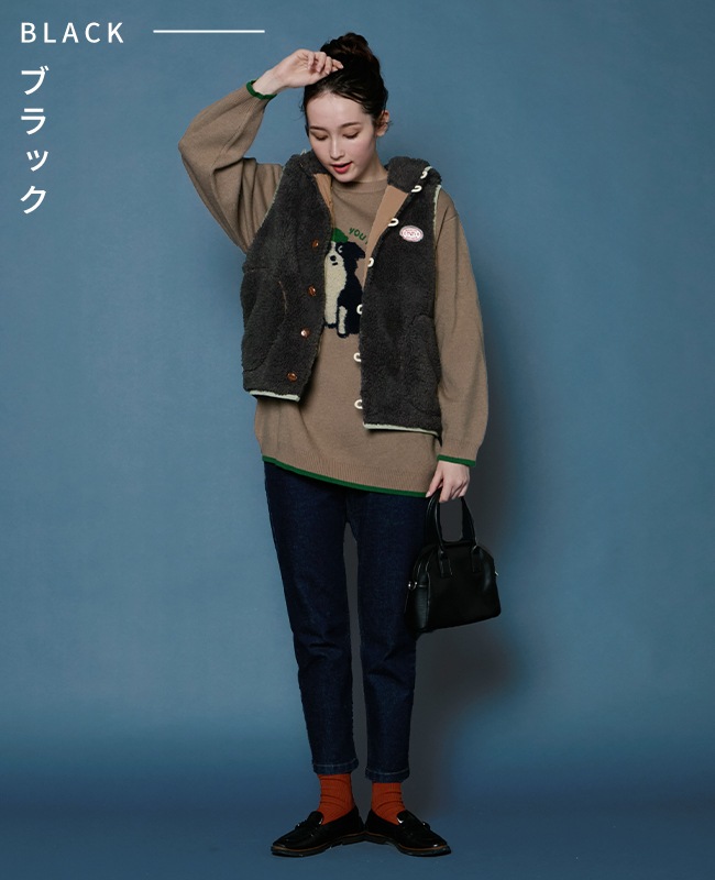 クリフメイヤー[公式] シャギーボアボタンフードベスト LADYS W2514408