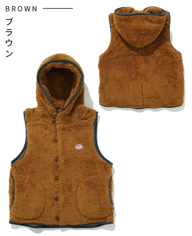 クリフメイヤー[公式] シャギーボアボタンフードベスト LADYS W2514408