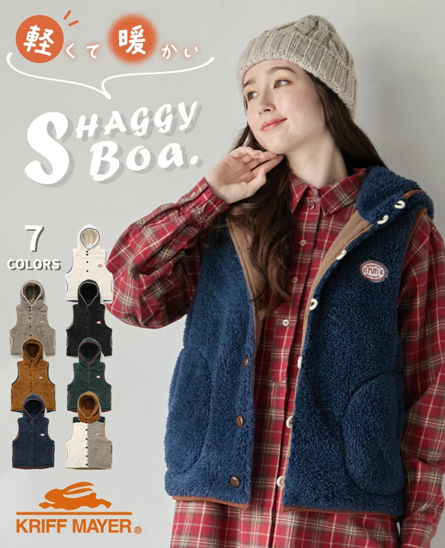 クリフメイヤー[公式] シャギーボアボタンフードベスト LADYS W2514408