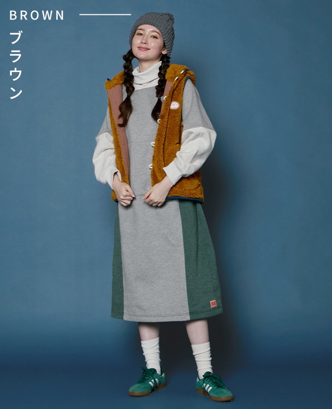 クリフメイヤー[公式] シャギーボアボタンフードベスト LADYS W2514408