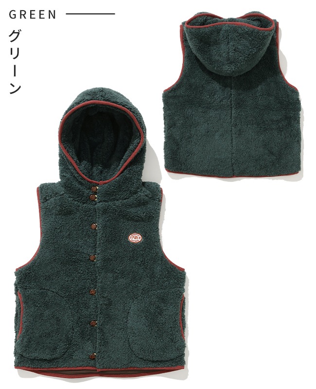 クリフメイヤー[公式] シャギーボアボタンフードベスト LADYS W2514408