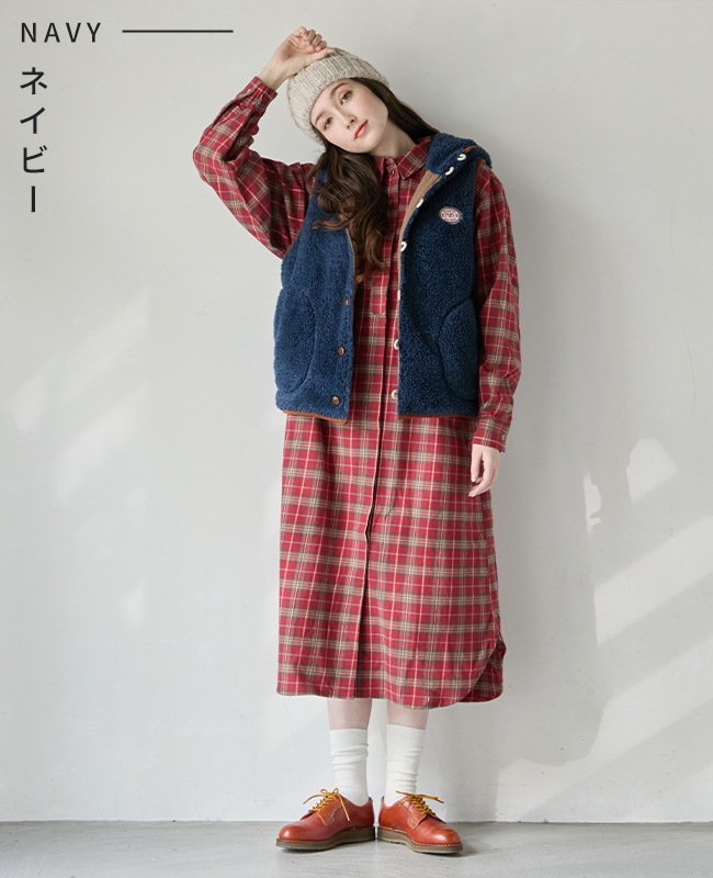 クリフメイヤー[公式] シャギーボアボタンフードベスト LADYS W2514408