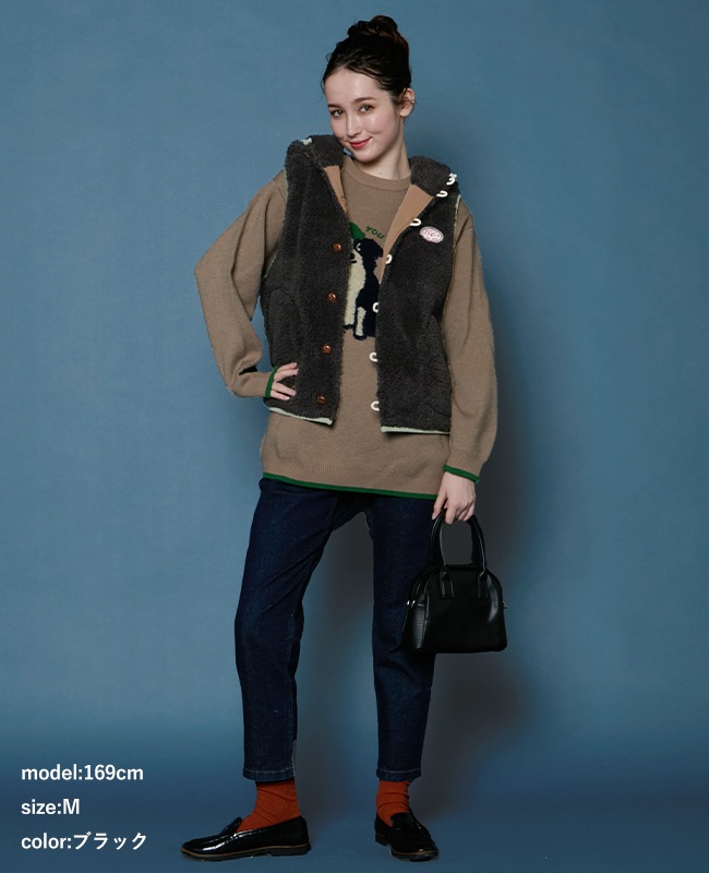 クリフメイヤー[公式] シャギーボアボタンフードベスト LADYS W2514408