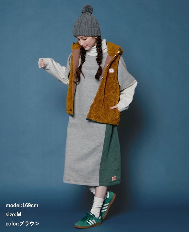 クリフメイヤー[公式] シャギーボアボタンフードベスト LADYS W2514408