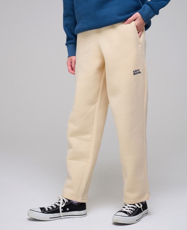 カイザーズ アメリカンフットボールパンツ クリーム色 裏起毛 ソフトタッチ タック入り ワイドパンツ (単品)