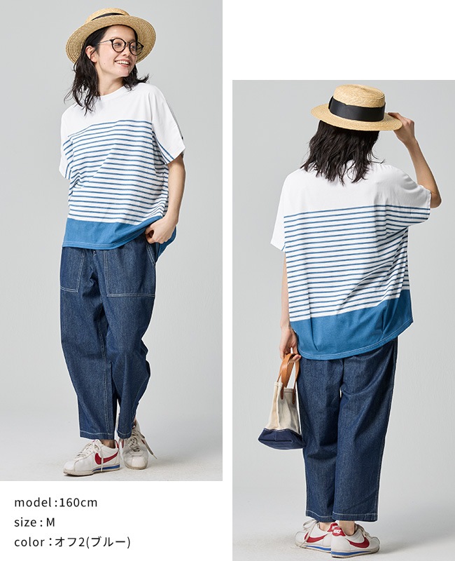 クリフメイヤー[公式] COOL MAXコクーンボーダーTシャツ LADYS W2547815